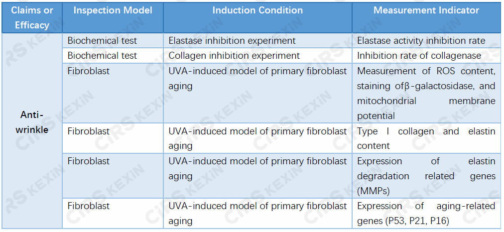 Anti-wrinkle,Cosmetic,Evaluation,Efficacy,Claim,In-vitro